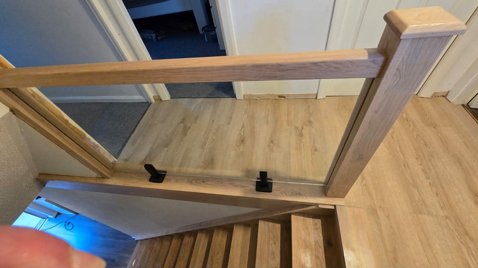 Bespoke solid wood balustrade 12 — fitted by MarJoinery